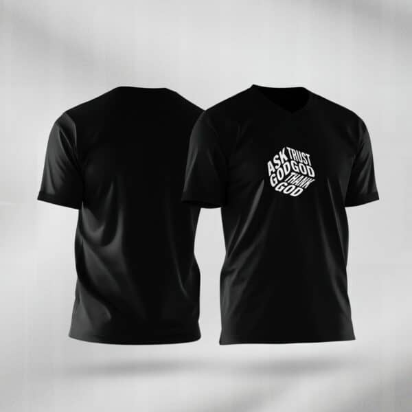 Camiseta Oversized Religiosa Pergunte, Confie e Agradeça
