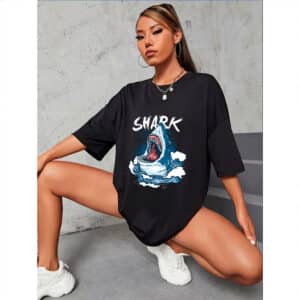 Camiseta Oversized Streetwear Shark